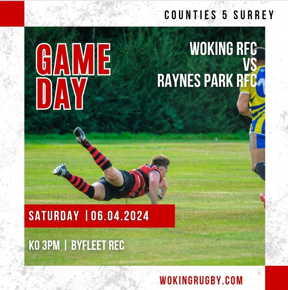 Join us this afternoon as we take on Raynes Park RFC at the Rec.
#WeAreWokingRugby #HomeGame #ShowYourSuppport #matchday #Grady12
