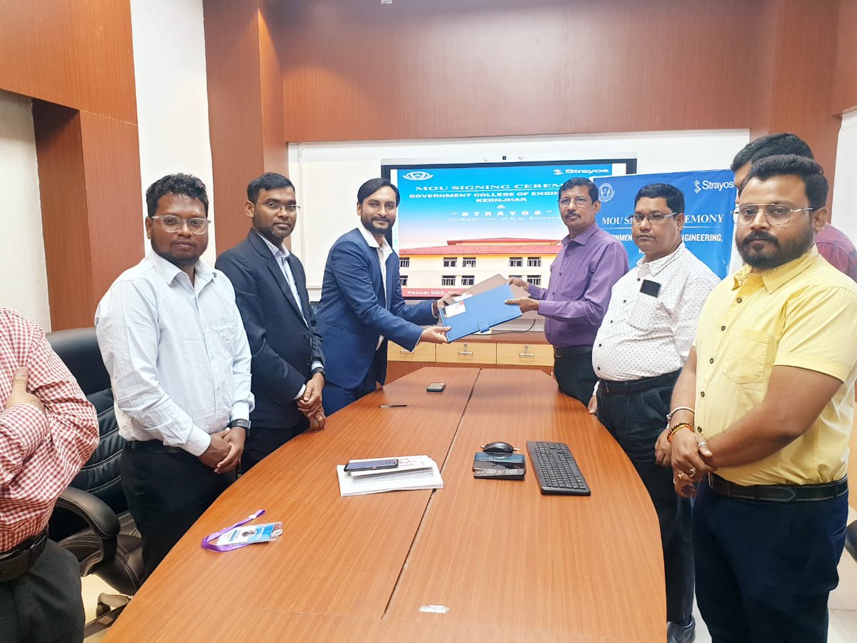 Goverment College of Engineering Keonjhar (@gcekeonjhar) on Twitter photo A MoU was signed between AirZaar, Inc. d.b.a. Strayos having its office at One Seneca Tower, 24th Floor, One West Seneca Street, Buffalo, NY 14203 and GCE, Keonjhar for Software and Project based Training for Mining students on 23.03.2024. <a href="/SDTEOdisha/">Skill Development and Technical Edn. Department</a> <a href="/skilled_odisha/">Skilled in Odisha - OSDA</a> A MoU was signed between AirZaar, Inc. d.b.a. Strayos having its office at One Seneca Tower, 24th Floor, One West Seneca Street, Buffalo, NY 14203 and GCE, Keonjhar for Software and Project based Training for Mining students on 23.03.2024. <a href="/SDTEOdisha/">Skill Development and Technical Edn. Department</a> <a href="/skilled_odisha/">Skilled in Odisha - OSDA</a>