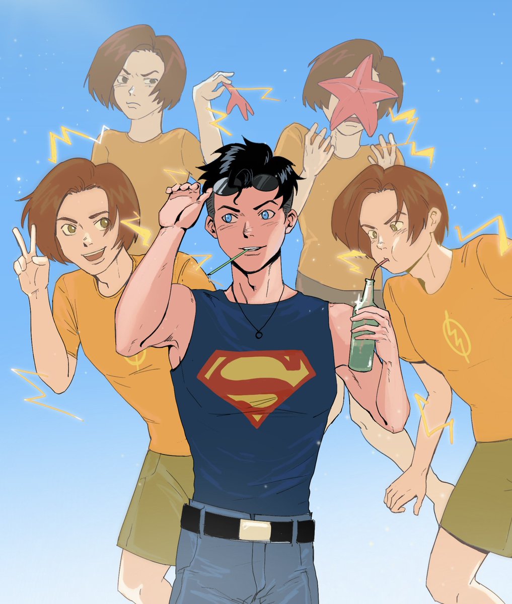 BIGFoxxx_'s tweet image. 一起去海边玩😎
#konbart #connerkent #bartallen