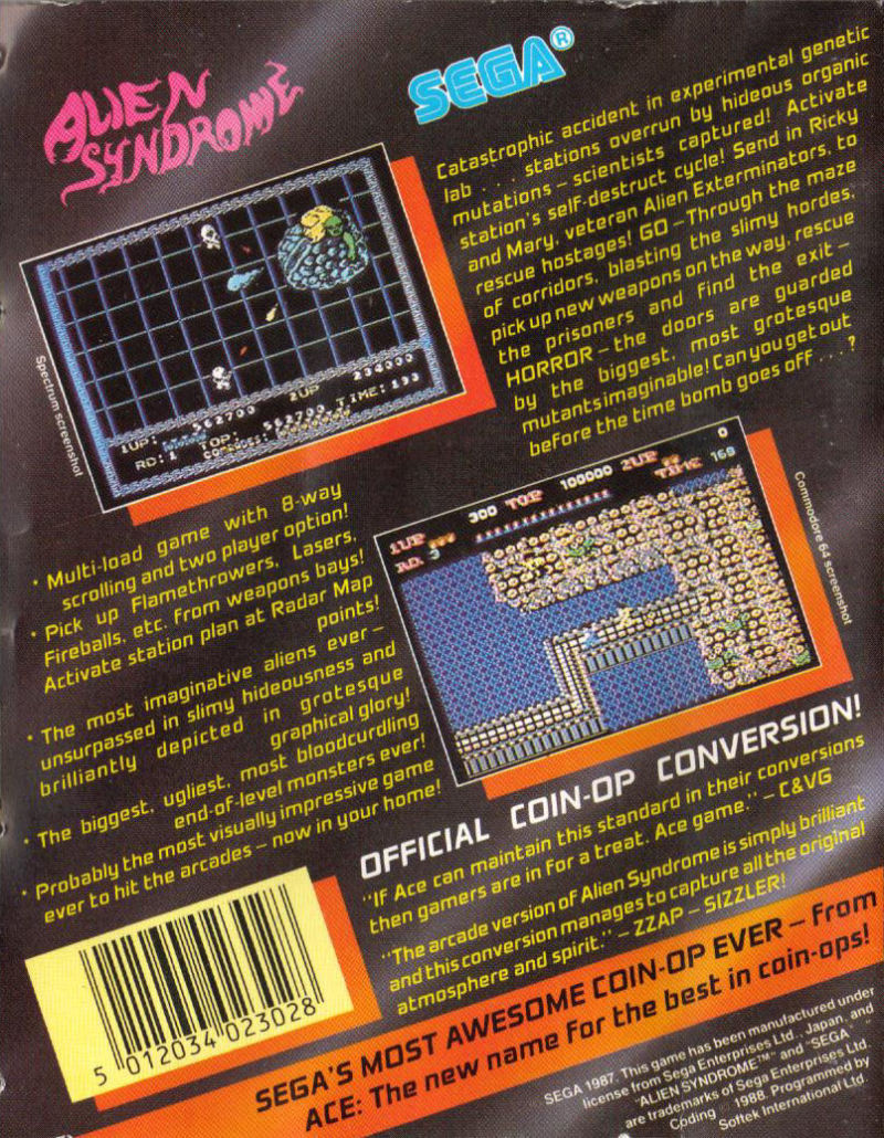 ALIEN SYNDROME: In 1988 Ricky and Mary fought their way through dangerous levels as they rescued comrades from hostile aliens. An Amiga port of the excellent 1987 Sega arcade game from Softek and ACE this also came to other formats #retrogaming #arcade #Sega #Amiga #90s #gaming