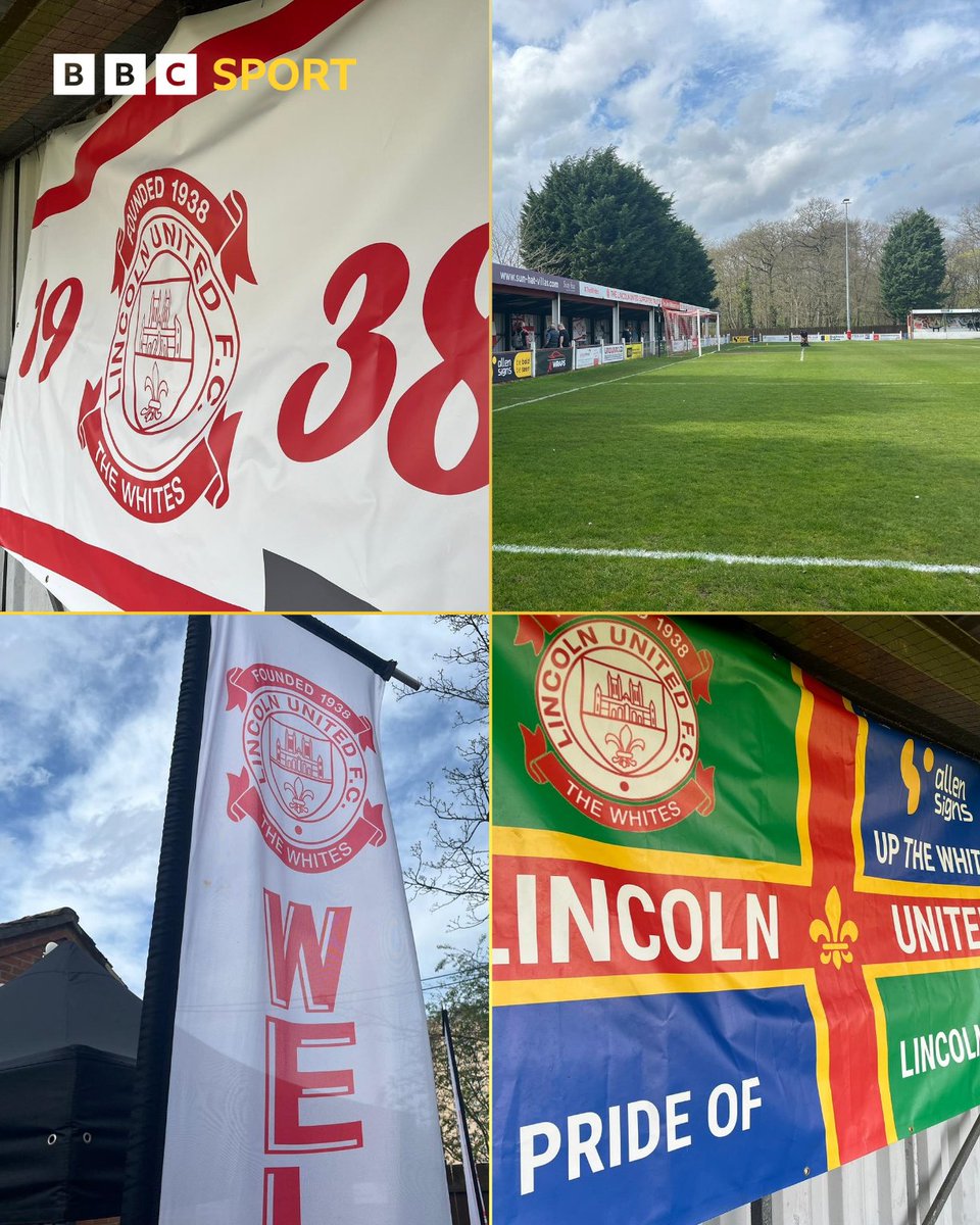 The scene is set for a great afternoon @LincolnUnited ⚽️ Win and 'The Whites' will play at Wembley in the FA Vase Final. Only Romford stand in the way. Full commentary from @DaleStorey2 and @MarkHone5 here⬇️ bbc.co.uk/sport/live/foo…