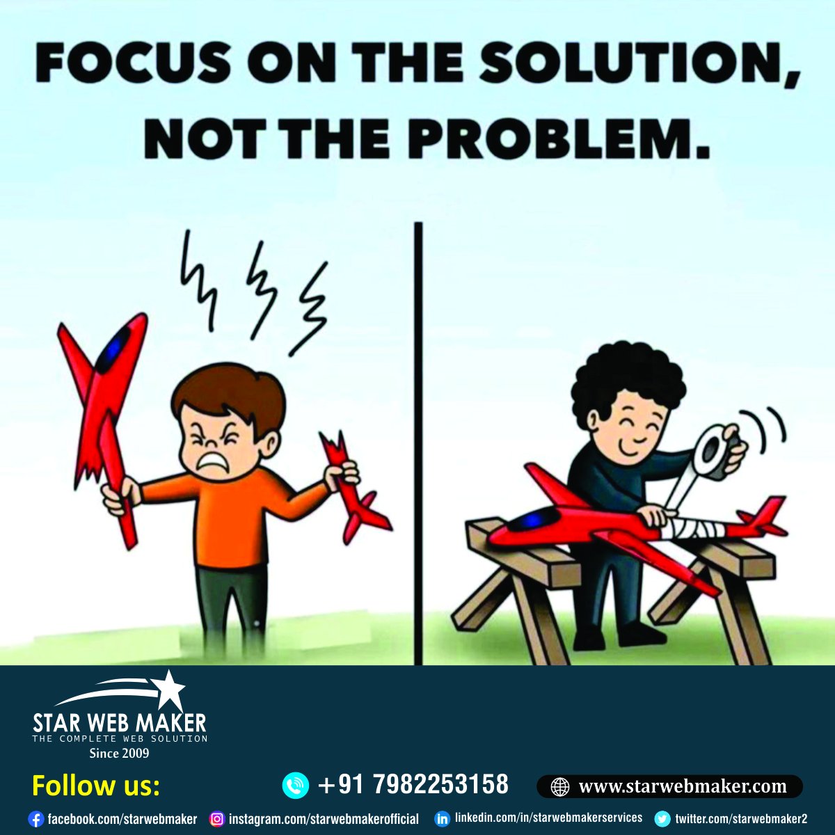 Every Problem has unique solution so focus on solutions .
#talkToExpert #webExpert #Websitemaker #SEO