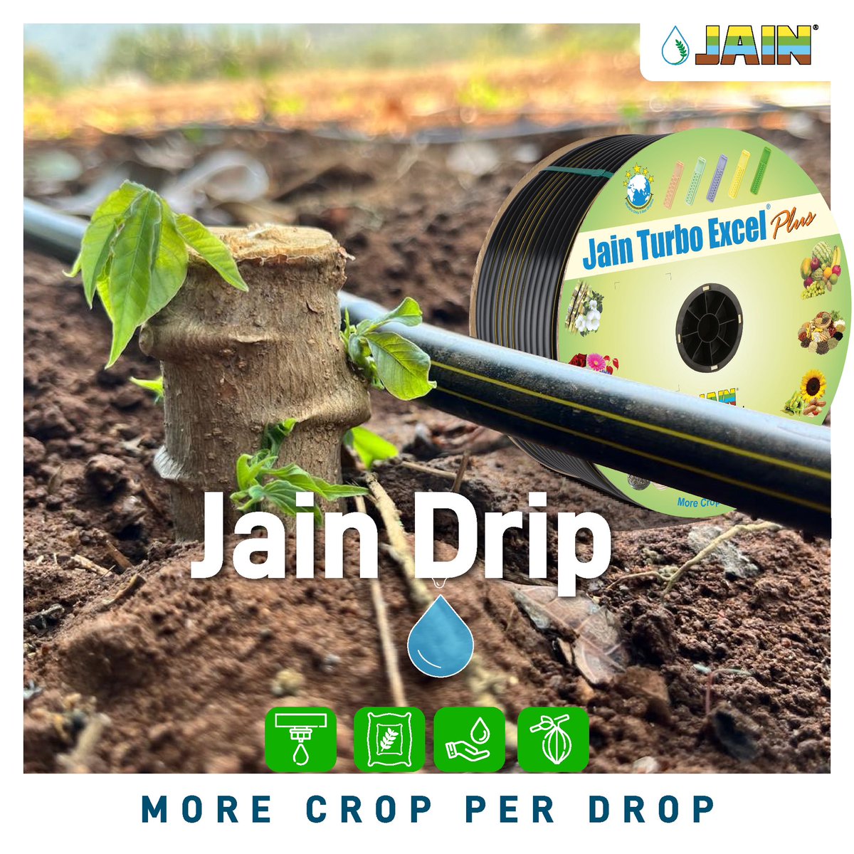 Drip that carries a legacy of decades for gaining immense prosperity for our farmers with every oozing drop 💧 
The Jain Turbo Excel by #JainIrrigation 💯 

#MoreCropPerDrop
#AgriTech #AgTech #Agri #JainIrrigation #Irrigation #JainDrip #JISL