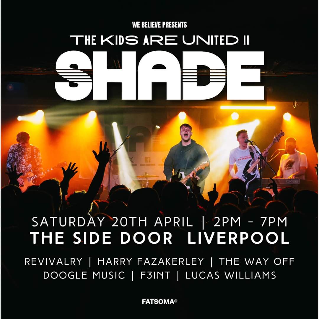 Buzzing that @SHADEmcr have teamed up with @webelievemusic to join the all-ages show at Sidedoor Liverpool on 20th April supporting venues lowering age restrictions to allow youth to support artists Together we are making waves 🌊🌊🌊