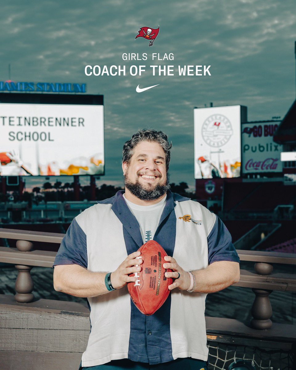 Congrats to @SteinbrennerFFB's Gregg Puskas for winning Coach of the Week! 🙌 Winners receive a $2,000 grant from the @BucsFoundation & new gear from @usnikefootball to help maintain & upgrade their football program.