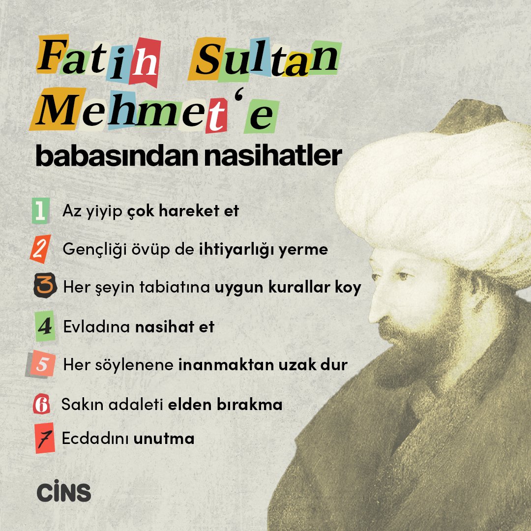 Sultan Murad'dan Fatih Sultan Mehmet'e nasihatler 📌