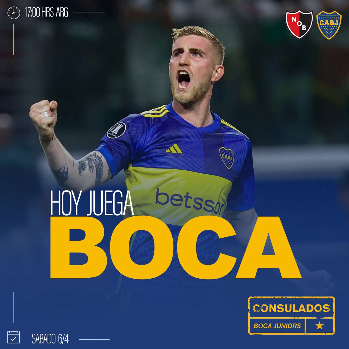 ¡𝗛𝗢𝗬 𝗝𝗨𝗘𝗚𝗔 #𝗕𝗢𝗖𝗔! ⚽💙💛💙

#Hacetesocio
#conquistandoelmundo
#consuladosbocajrs
#sociointernacional
#siempreBOCA #DCesdeBOCA #bocaesmundial #azulyoro #bocajuniors #lamitadmas1 #lamitadmasuno #cabj #la12 #boca #futbol #elunicogrande #estoesboca #argentina #football