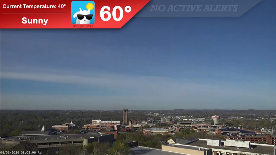 The local warm-up continues as bright, sunny skies keep us pleasant and comfortable this Saturday! Bowling Green remains under a Frost Advisory until 9:00 AM, but temperatures are expected to recover quickly over the next several days. Highs return to the mid 70s by Monday! #WKU
