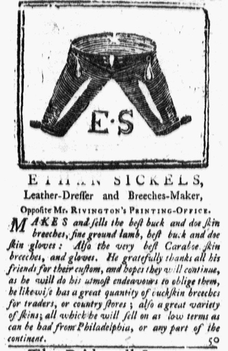 What was advertised in a colonial American newspaper 250 years ago this week? “ETHAN SICKELS, Leather-Dresser and Breeches-Maker.” Adverts 250 Project: Featured Advertisement for April 10 #Adverts250 adverts250project.org/2024/04/10/apr… (Image: Rivington's New-York Gazetteer, @Readex)