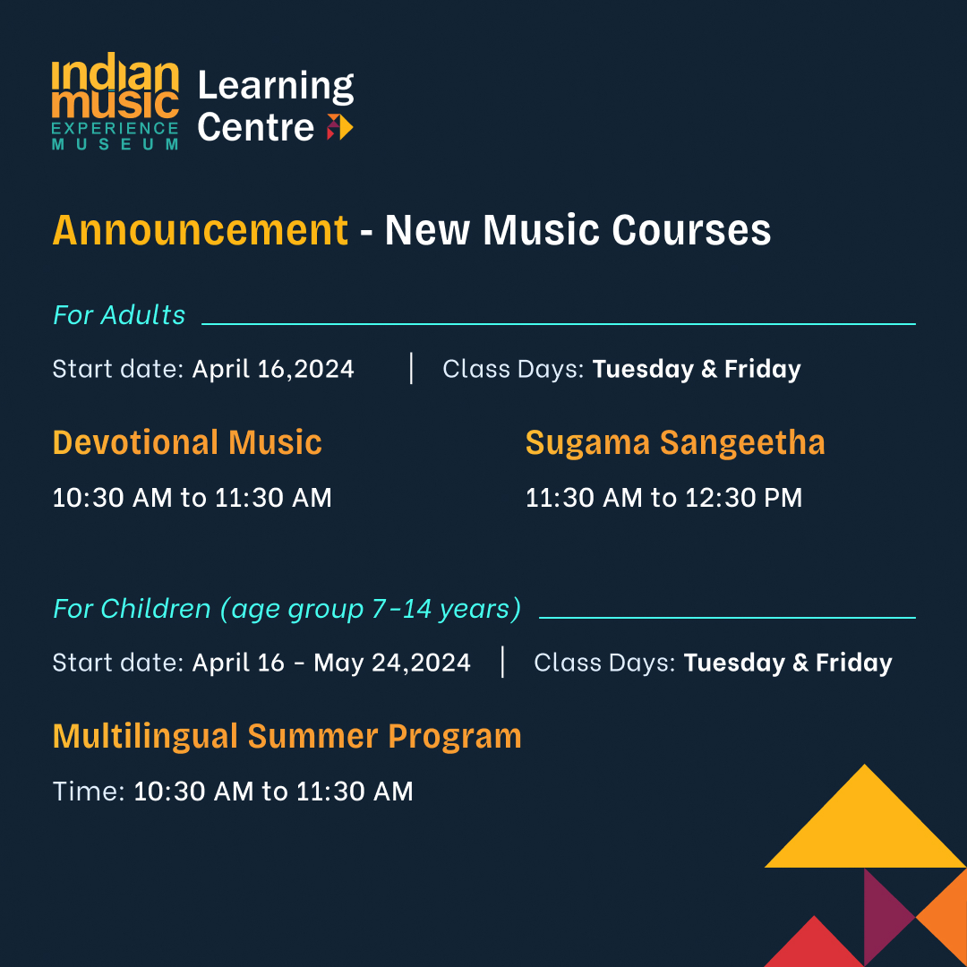 Enrolments - in the Learning Centre office for adults or please contact through learningcentre@indianmusicexperience.org Registration Link for the children’s summer course only forms.gle/HAfkM3RTCdLJG3…