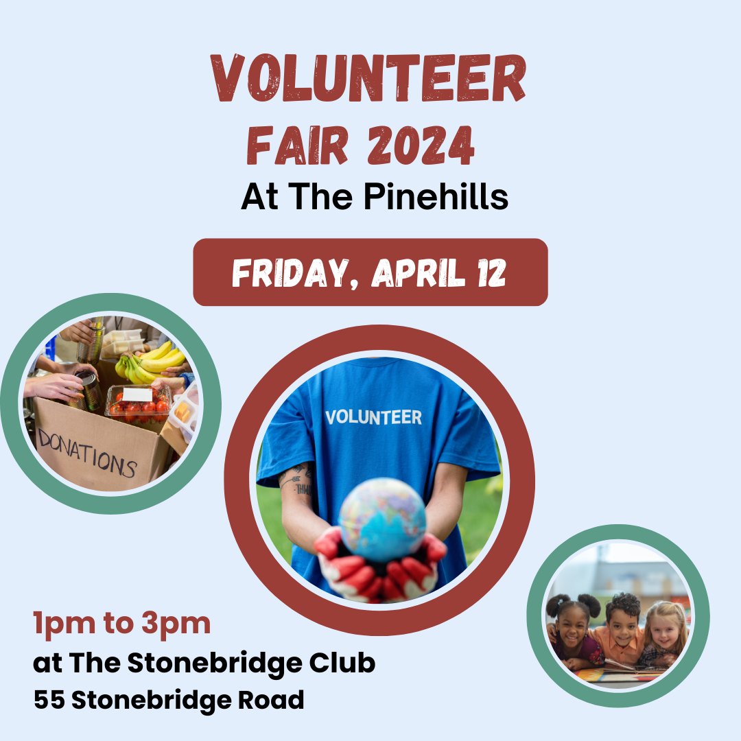 🤗Meet your perfect (volunteer) match! hubs.ly/Q02r_L9_0 The annual #Volunteer Fair at The Pinehills Stonebridge Club is open to the public with more than 25 organizations onsite. Friday April 12 from 1 to 3pm at 55 Stonebridge Road, #PlymouthMA