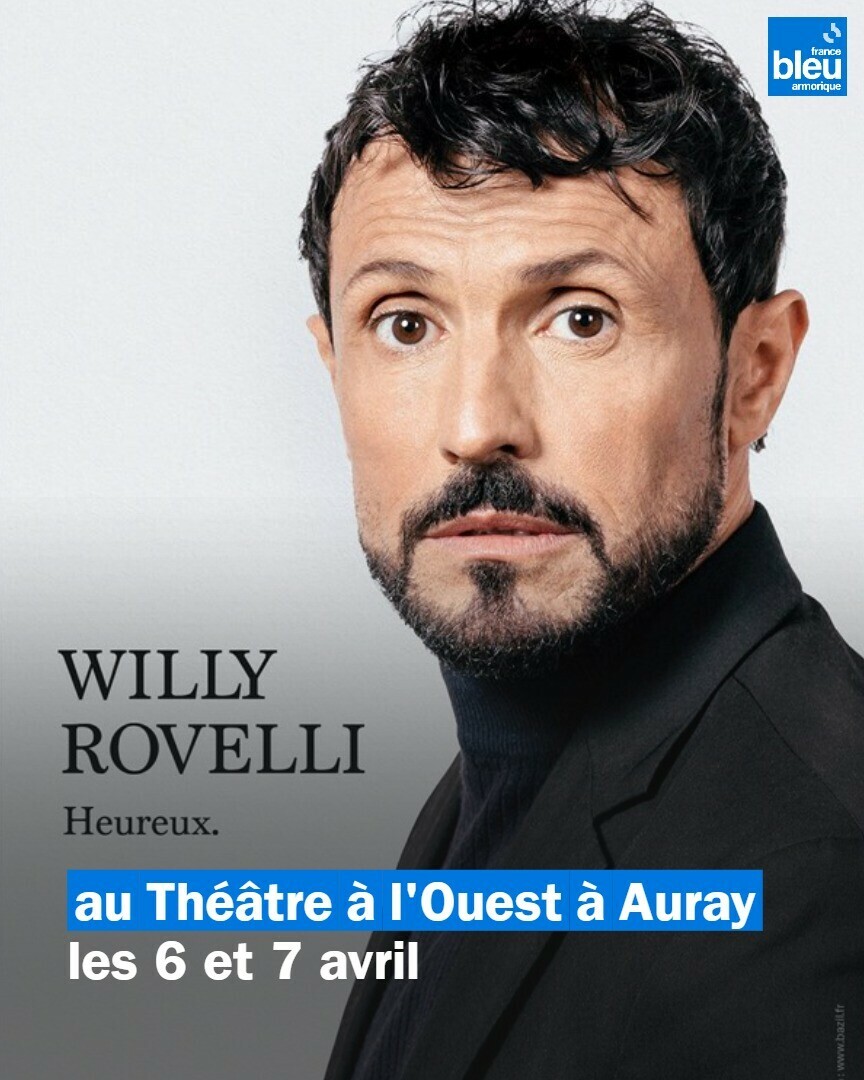 😊 @Willy_Rovelli présente son nouveau spectacle 'Heureux' cc @alouesttheatre à Auray ce samedi 6 et demain dimanche 7 avril ➡️ l.francebleu.fr/dyz2