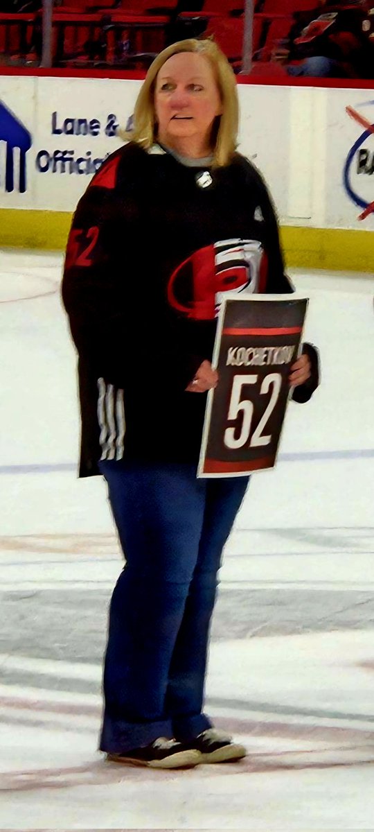 AshcraftLisa's tweet photo. Definitely the highlight of the @Canes season for me! This completes my trifecta of PK game worn jerseys (home red, away white, and home black). ❤️🏒❤️🏒❤️ https://t.co/fTVmj7NzLN