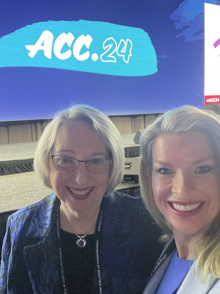 What an honor to grab a pic with the incoming president of the #acc American College of Cardiology, and the first nurse. So proud!!! #ACC24 @CedarsSinai @WomensHeartCS