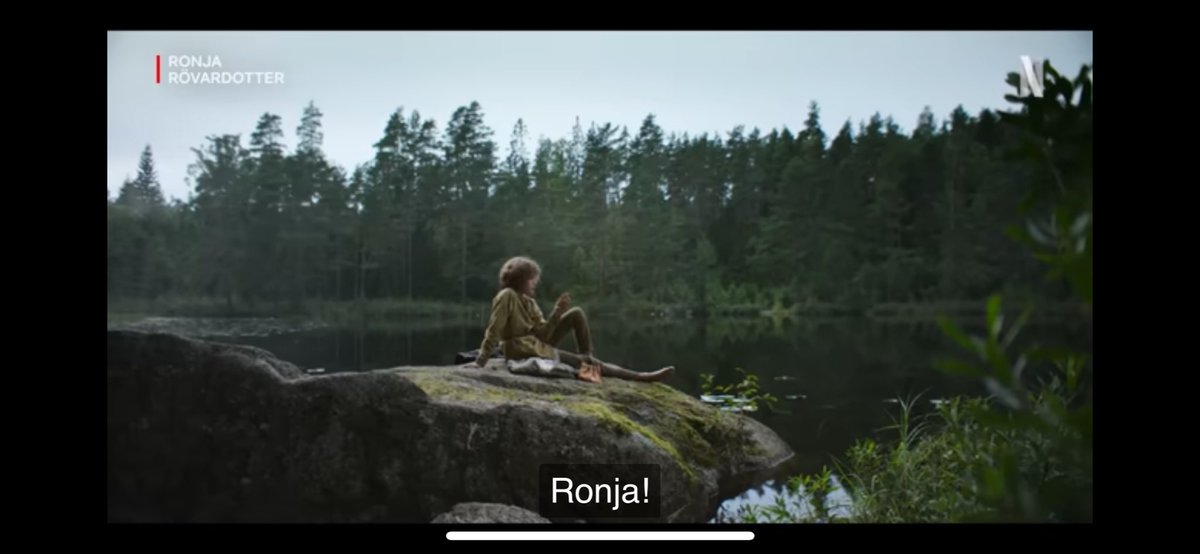 Nu begår jag helgerån, men Ronja ser typiskt svensk-produktion-B ut. Och det är inte det tekniska hantverket, utan den livsfarliga detaljen att man som betraktare känner närvaron av regi och garderob. Ex den här frejmen. Den vrålar posering och påklädning. Kört direkt.