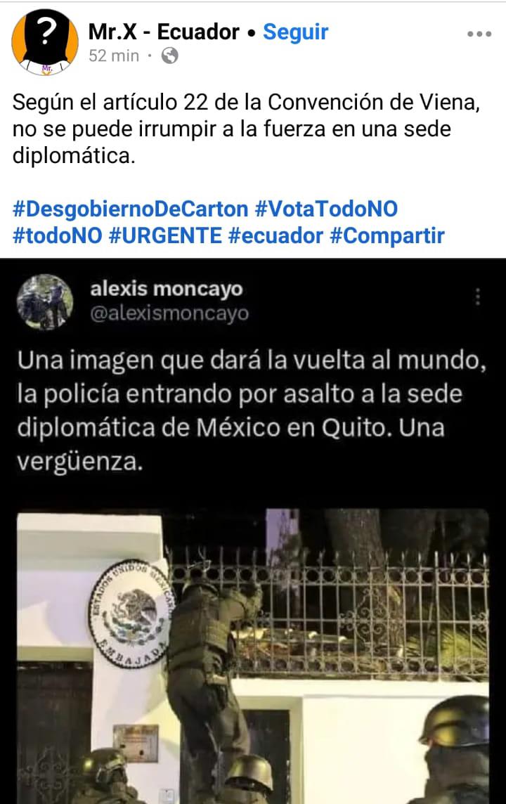 ESTO ES LO MAS TONTO QUE HE VISTO , QUE RIDÍCULO, QUE DESPRESTIGIO PARA ECUADOR , NOS TIENEN  COMO LO PEOR , 🇪🇨🚨🚨🚨 #EmbajadaEc #AsaltoEmbajadaEc #ConvencionDeViena