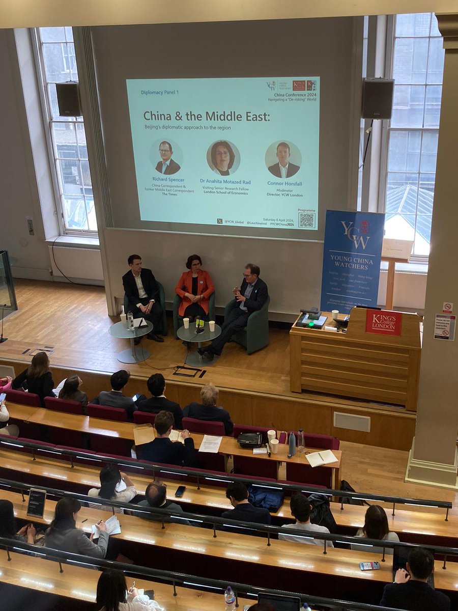 In our #middleeast-China panel, @RichardJSpencer of @thetimes observes that de-risking isn't new for China. Its place in the world necessitated it for a long time. It's new for the west, who used to be secure enough to take assertive, geopol risks - but less so now #YCWChina2024