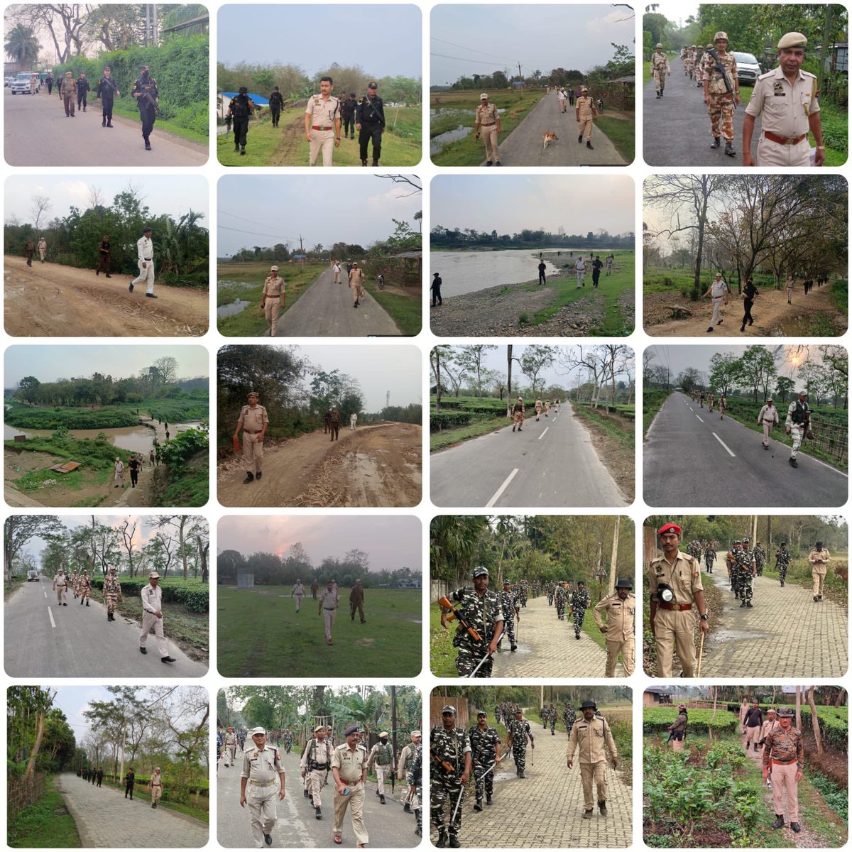 Area domination conducted in remote/sensitive areas of the district as a part of confidence building measures ahead of the General Parliamentary Election-2024. #PeacefulGPE24 @assampolice @DGPAssamPolice @gpsinghips @HardiSpeaks