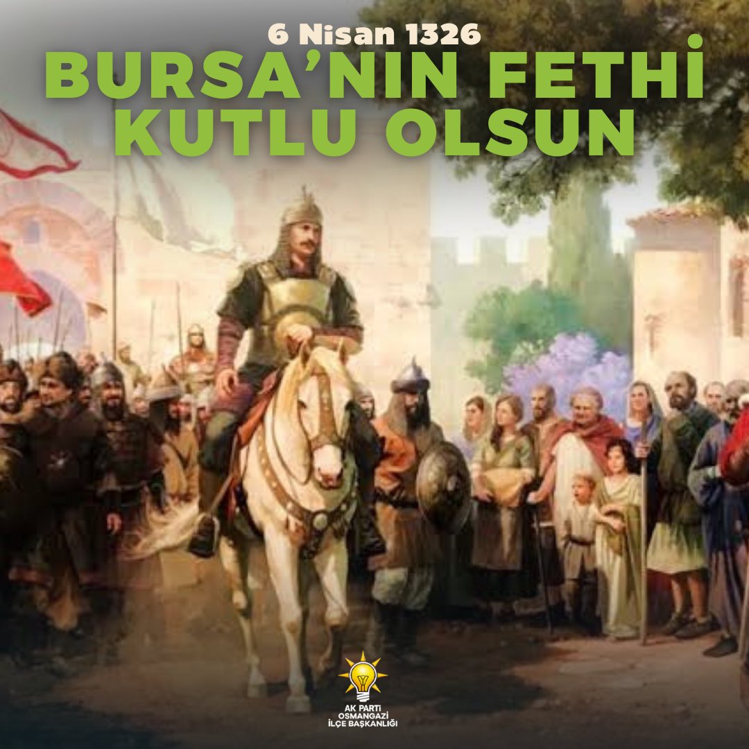 Osmanlı’nın dibacesi, Osman Gazinin rüyası, Osmanlı’nın ilk başkenti Bursamızın Fethi’nin 698. yıl dönümünü kutlu olsun. Şanlı ecdadımızı rahmet ve dua ile yâd ediyoruz. #BursanınFethi