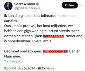 Tja, eerst #NEXIT laten vallen, 180 graden draai wat steun aan #Ukraine betreft. 'Nul concessies' is niet meer dan een lachtertje en kiezersbedrog. Vervolgens is NL 'bezet'. #Wilders #PVV #formatie . I'm back going fishing once more.