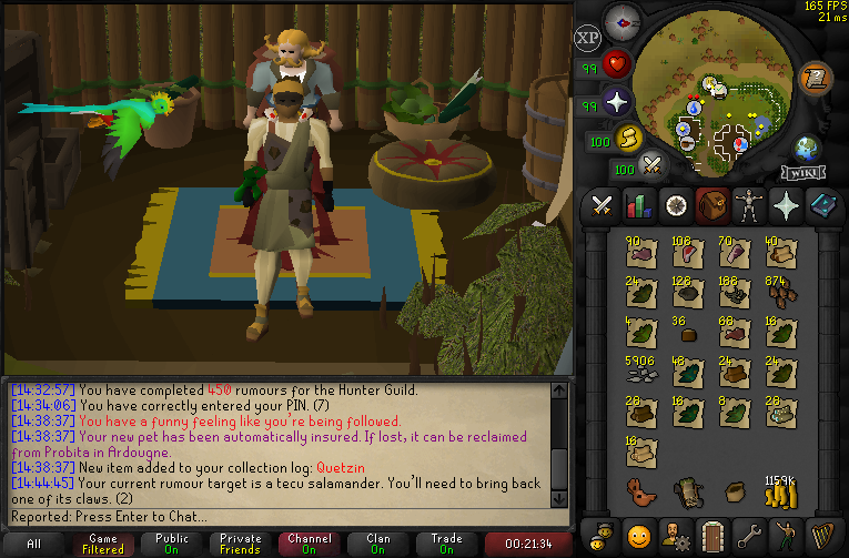 ReportedRS's tweet image. Pet #13 - Quetzin - 447 rumours
Hunter Guild completed