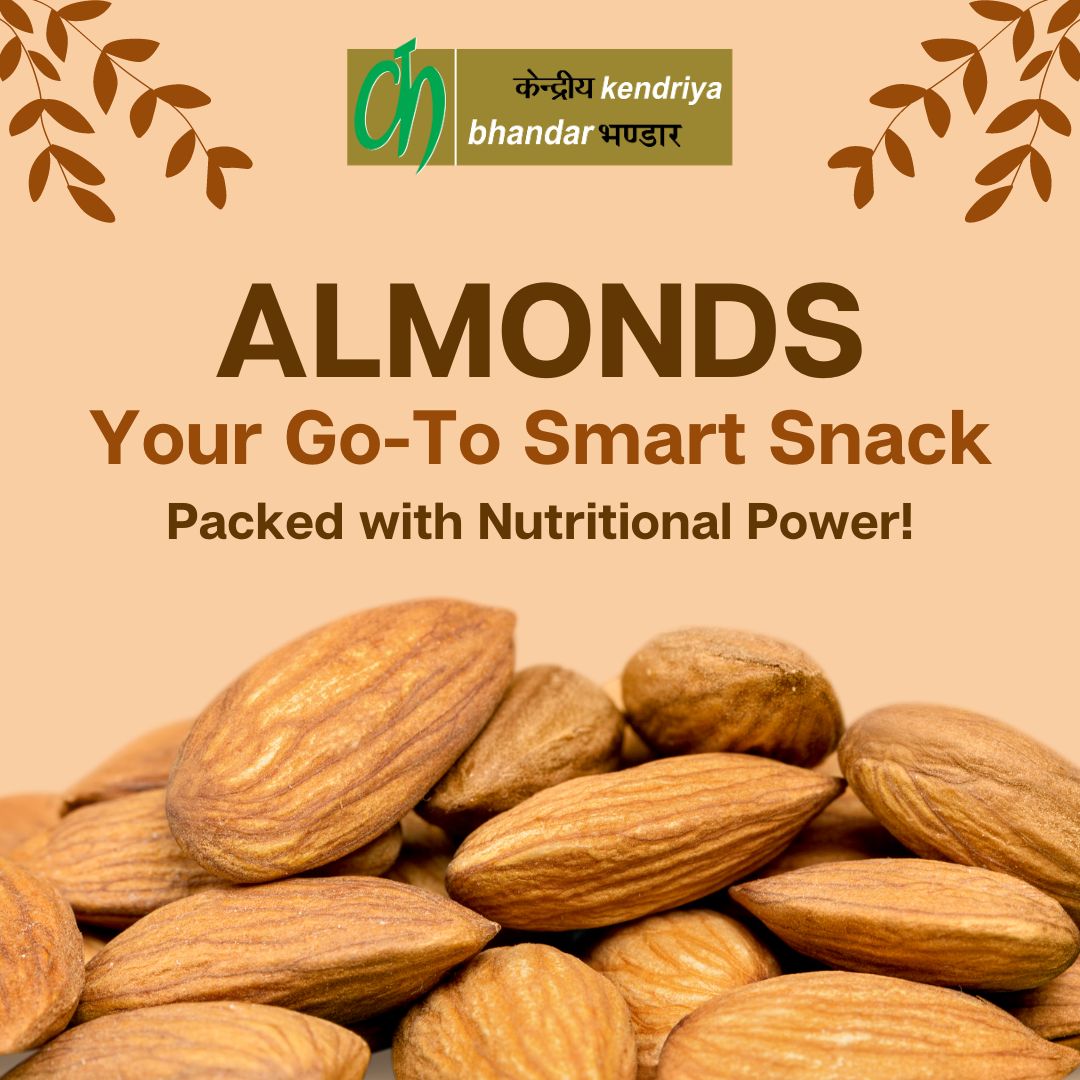ALMONDS your go-to smart snack, packed with nutritional power!
#KendriyaBhandar #Almonds #Snacking #Dryfruits