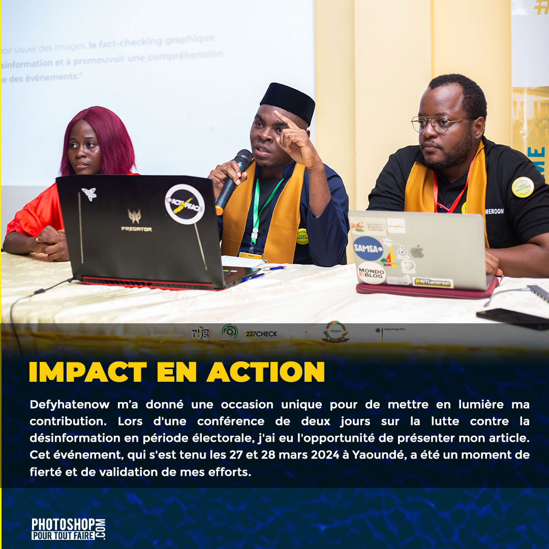 BwamouFabrice's tweet photo. formateurs. Leur expertise et leur passion pour la vérification des faits ont été une source d'inspiration pour repousser les limites de mes propres compétences en tant que graphiste.
#Pspourtoutfaire #FactHunters #AFFCameroon
#ThinkB4UClick
#FactsMatter
#defyhatenow
5/ https://t.co/e2CshrZqhT