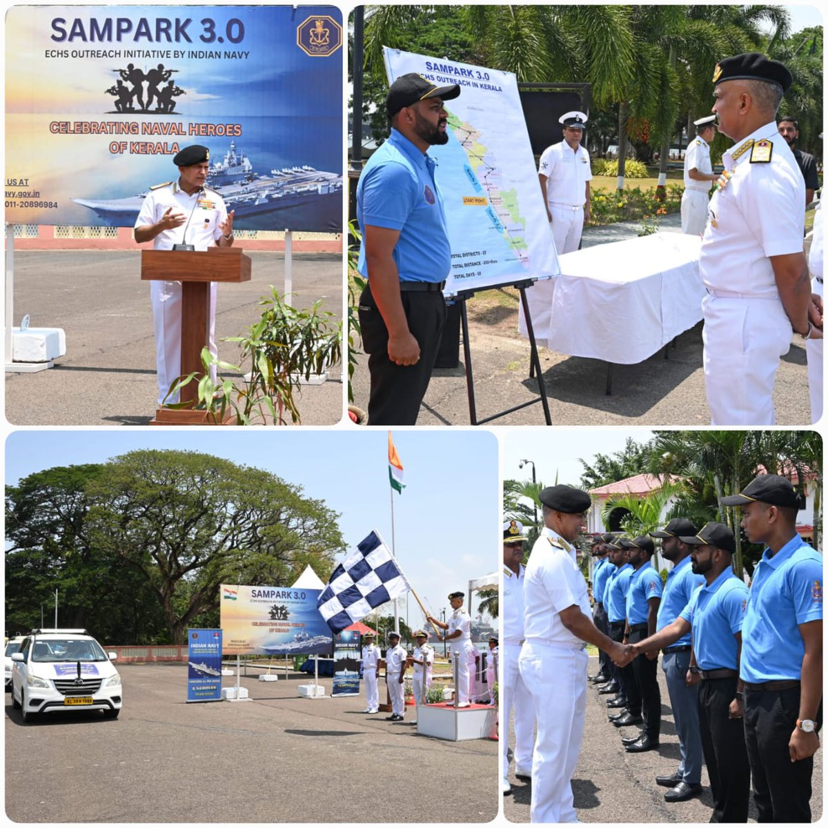 Adm R Hari Kumar #CNS, flagged off an ECHS Outreach program 'SAMPARK 3.0' in the state of Kerala. Spanning over 08 days & covering 900 km, personnel from DGMS(N)/ ECHS Cell will visit 7 remote districts of Kerala & hold interactions with #veterans & #veernaris. The Flag-off…