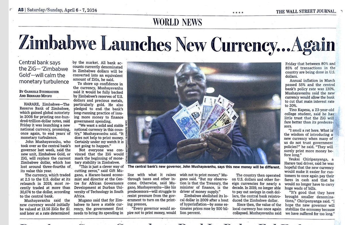 Zimbabwe has introduced their gold backed currency. The ZiG.