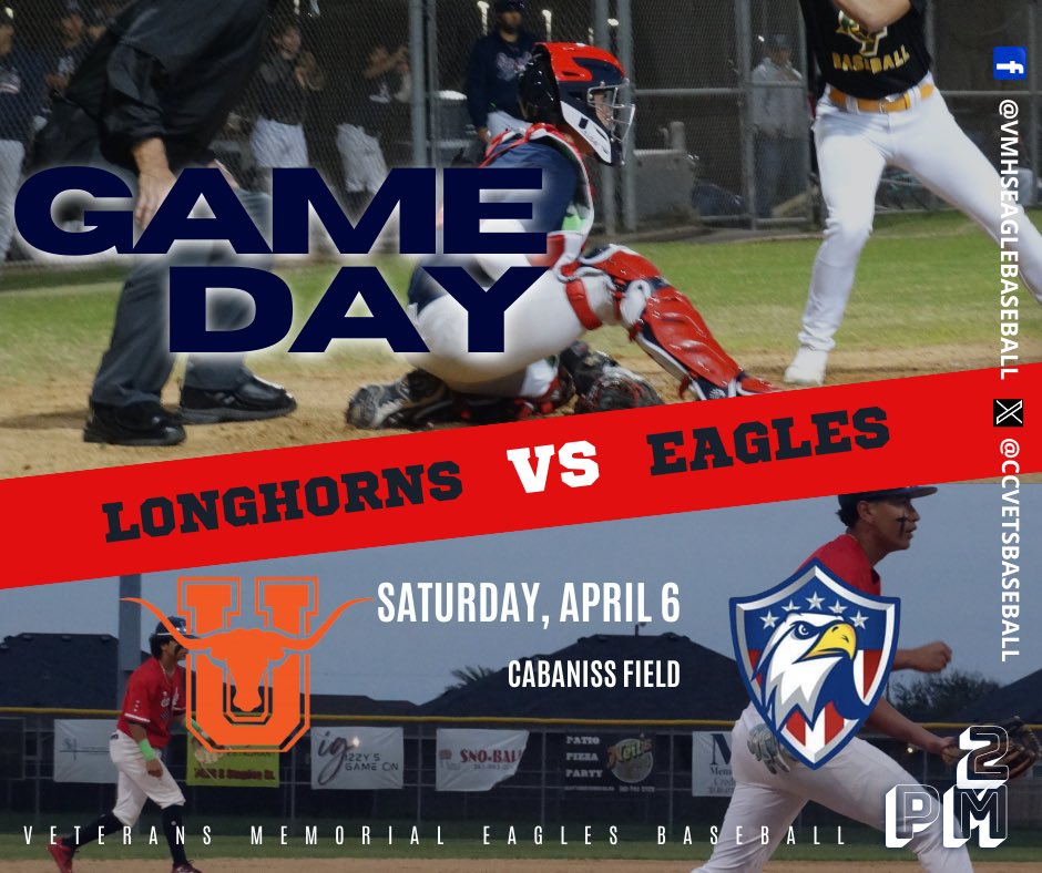 ⚾️It’s Game Day⚾️ ⭐️Come out & support your Eagles as they face the Longhorns ⭐️ First Pitch at 2 pm‼️Go Eagles 🦅 🦅