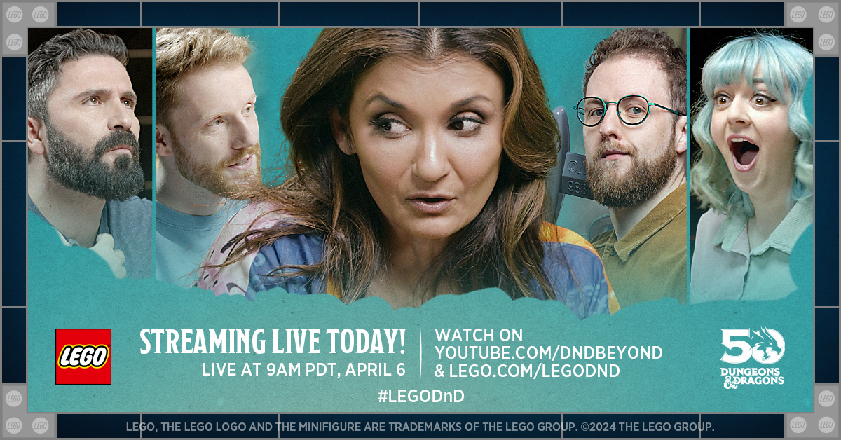 We've been building up for this... (seriously, have you seen the DM screen made of LEGO that @sweeetanj is using?) Watch the #LEGODnD Game Night with @ItsGinnyDi, @LuisCarazo, @JDezain and Lucas Bolt today at 9 AM PT (and on demand afterwards): spr.ly/6011ZCsxH