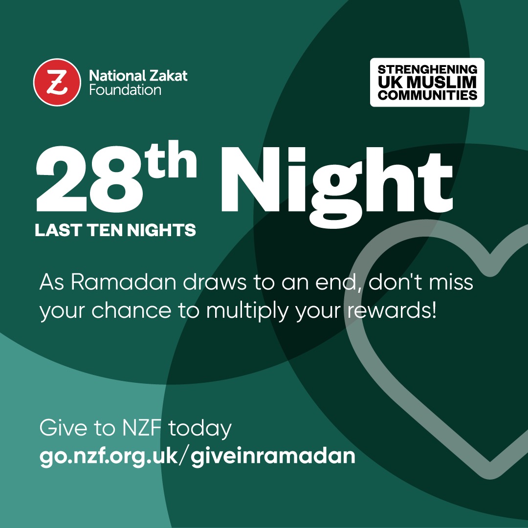 ✨🌙 Just a few days left of this blessed month! As #Ramadan nears the end, our work at NZF continues. Every 3 minutes, we receive an application from someone in desperate need. Your #Zakat is their lifeline. Give with NZF on this blessed night: go.nzf.org.uk/giveinramadan