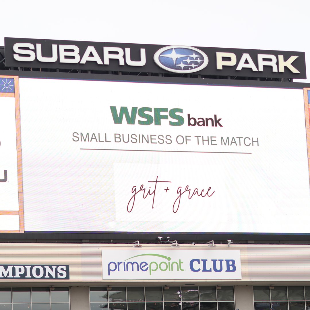 #WSFS was proud to recognize GRIT AND GRACE KMACE as the WSFS Bank Small Business of the Match at the @PhilaUnion!