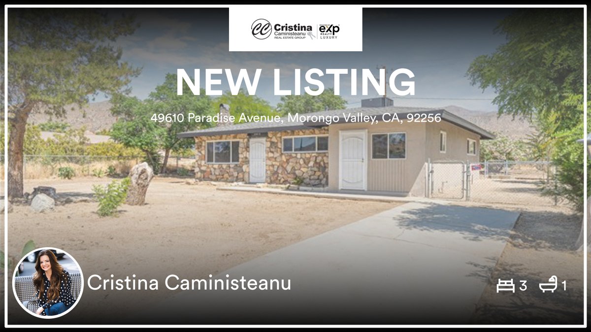 🛌 3 🛀 1
📍 49610 Paradise Avenue, Morongo Valley, CA, 92256

My latest listing on RateMyAgent.
 01304425
rma.reviews/IT6EqoMdEJMd

...
#ratemyagent #realestate #Caministeanu_Team