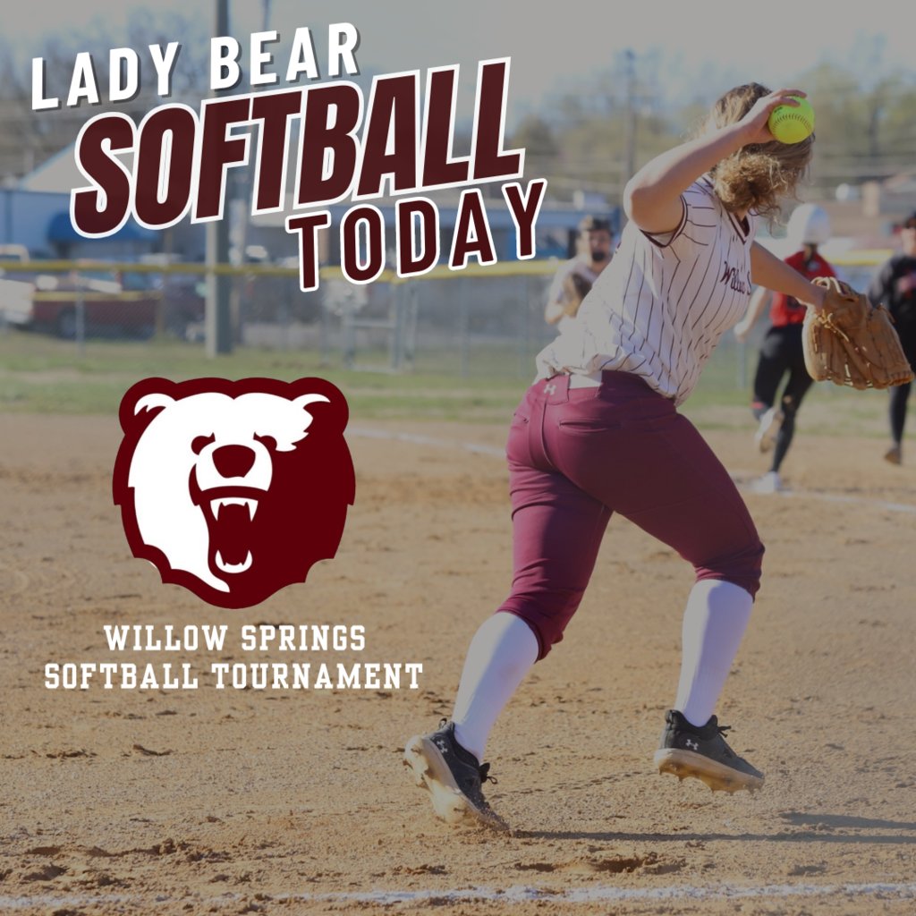 Busy Saturday in sports for the Bears!!!
Varsity baseball will be at the Hartville Tournament.
Varsity softball will host the Willow Springs Softball Tournament.
Varsity tennis will be at the Panther Classic in Forsyth.