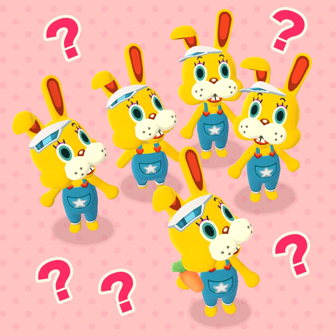 ボクがいっぱい！🐇 本物のボクは　どこにいるか みんなは　わかるかな～？ #ポケ森　#ぴょんたろう