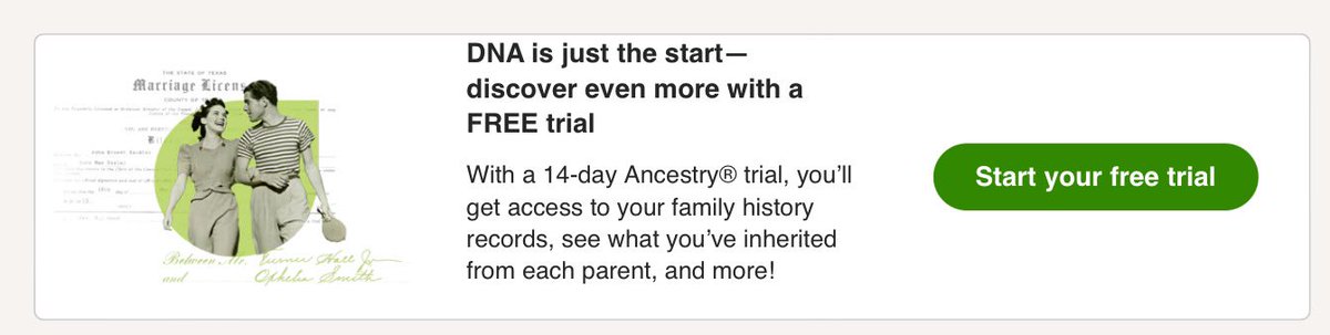 I wonder if @ancestryuk is soon going to be getting ProTools,my DNA page has an ad for a free trial (even though I have an active full sub). It’s not a trial of Pro Tools tho 🤔 @Ancestry I did subscribe to ProTools via dot com (for a month),but got “told off” as not American