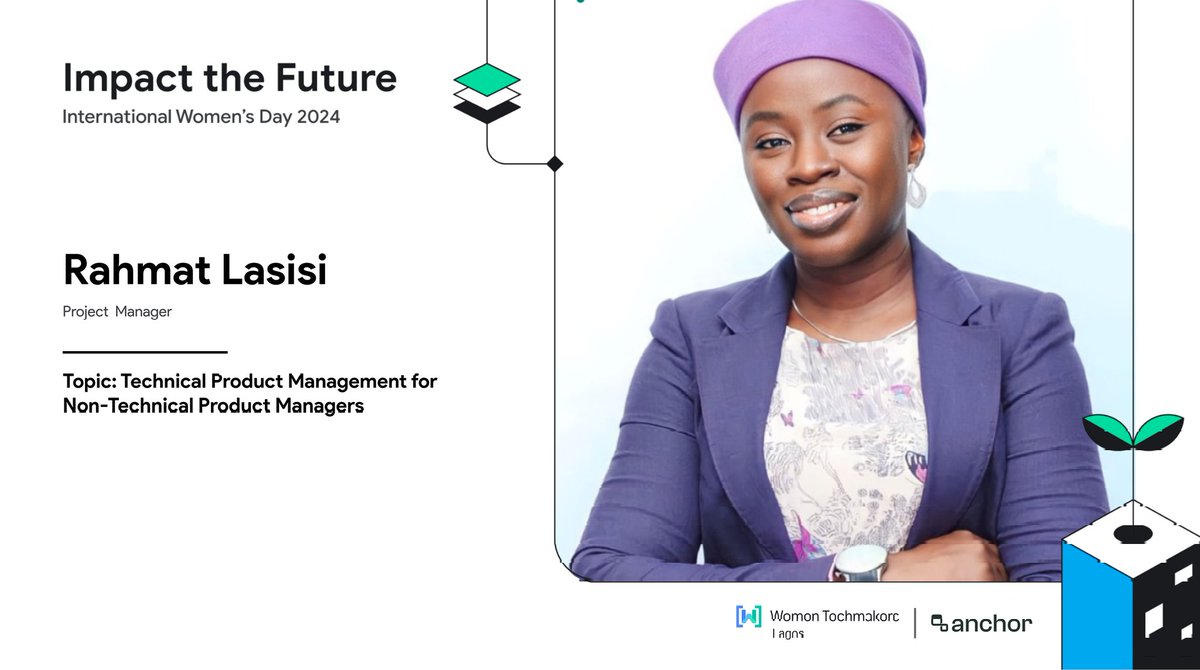 Thrilled to announce that Rahmat Lasisi, a distinguished Technical Manager, will be a speaker at the WTM Lagos International Women's Day event!💃💃 Join us for an enlightening session on Technical Product Management for Non-Technical Product Managers as Rahmat shares her…