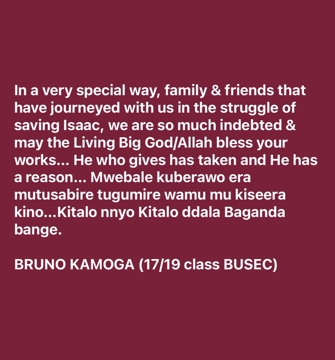 Unfortunately our comrade Isaac couldn’t make it any more further on earth😭😭 Rest In Peace Isaac