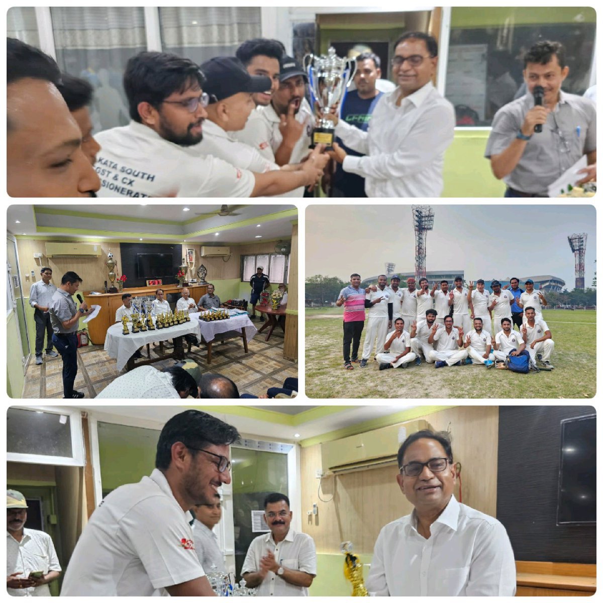 'Congratulations to Kolkata South Commissionerate for winning the Inter Commissionerate CGST West Bengal tournament!🏆 Shri Shrawan Kumar, Chief Commissioner, facilitated the winners. #GST #Kolkata #Champions'