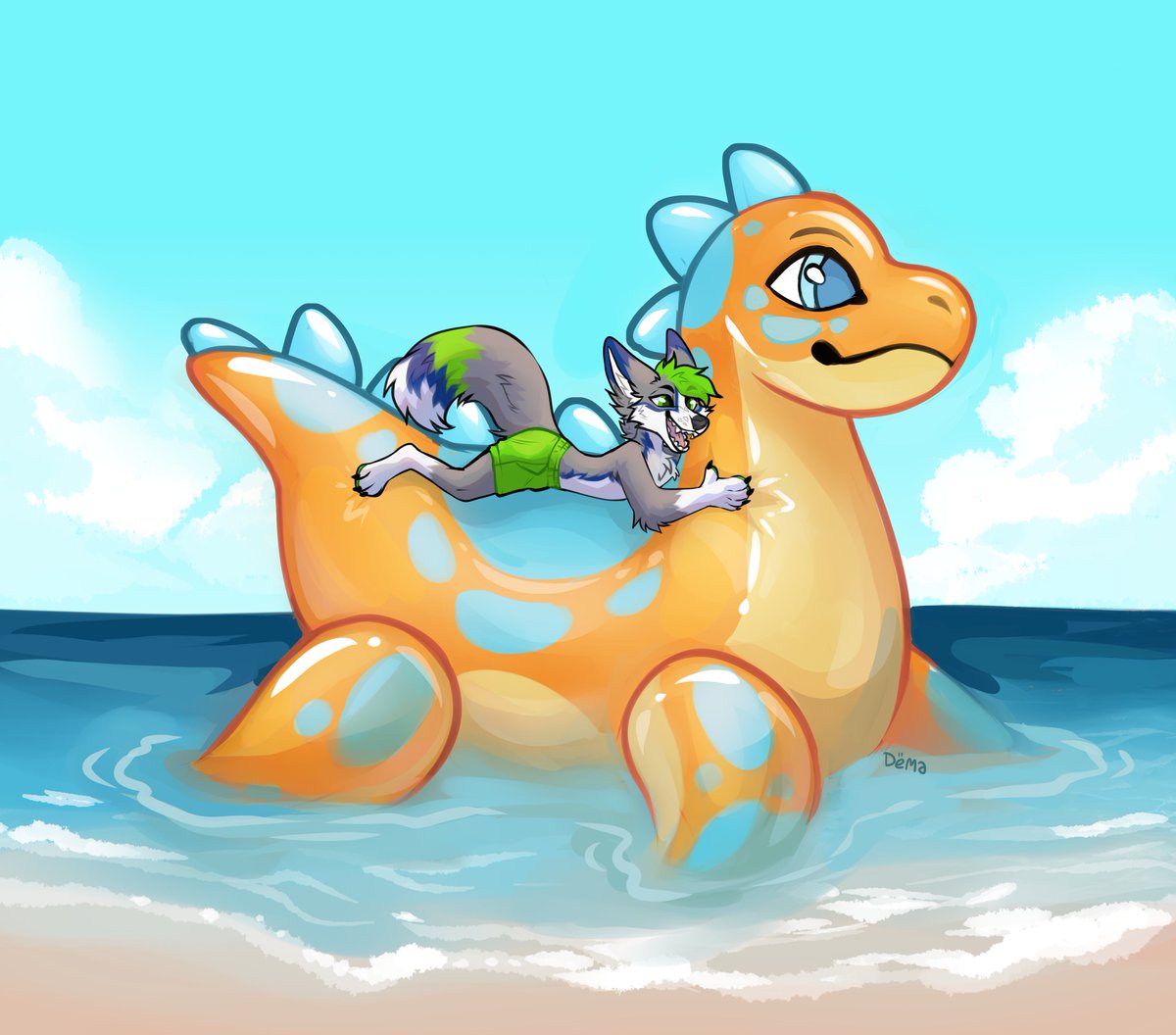 Pooltoy on beach 

YCH for @Whaler81Ace