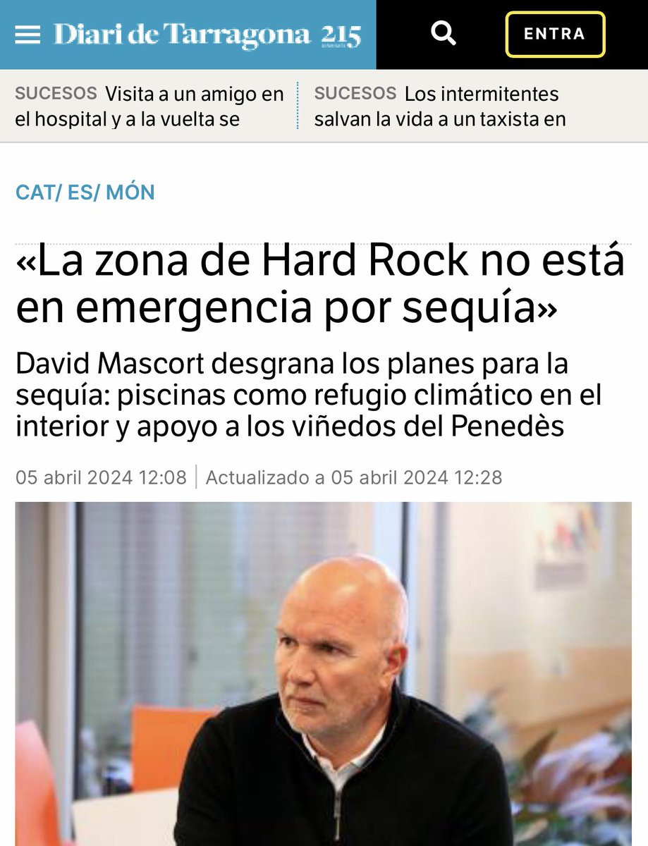 En comptes d planificar un futur sostenible amb gestió responsable d l'aigua en un context d'emergència climàtica,<a href="/dmascort/">David Mascort</a> fomenta el consum sense control d'aigua.
I ja li resarem a Santa Bàrbara perquè plogui! Quina irresponsabilitat la gestió del conseller d'acció climàtica!😰