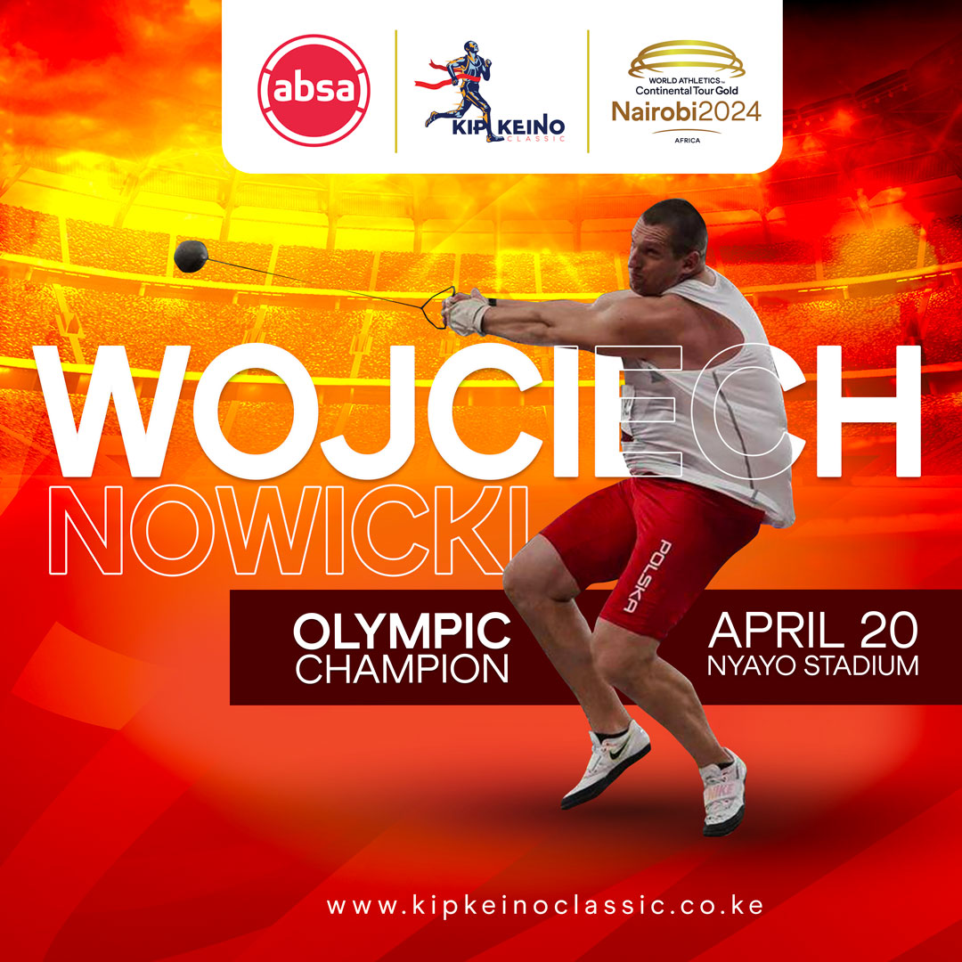 Poland's Olympic Champion @wojciech_nowicki_official will grace this year's edition of the #AbsaKipkeinoClassic2024, scheduled for April 20 in Nairobi. Brace yourselves for an epic showdown! #TwendeNyayoStatdium
