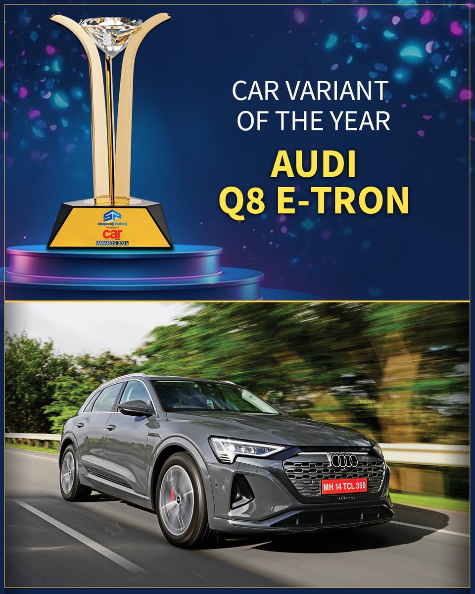 The Audi Q8 e-tron strikes a fine balance of offering flagship SUV comforts as well as performance thrills and oodles of range. Congratulations, @AudiIN #CarIndiaAwards2024 #CarIndia #audi #audiq8etron #suv