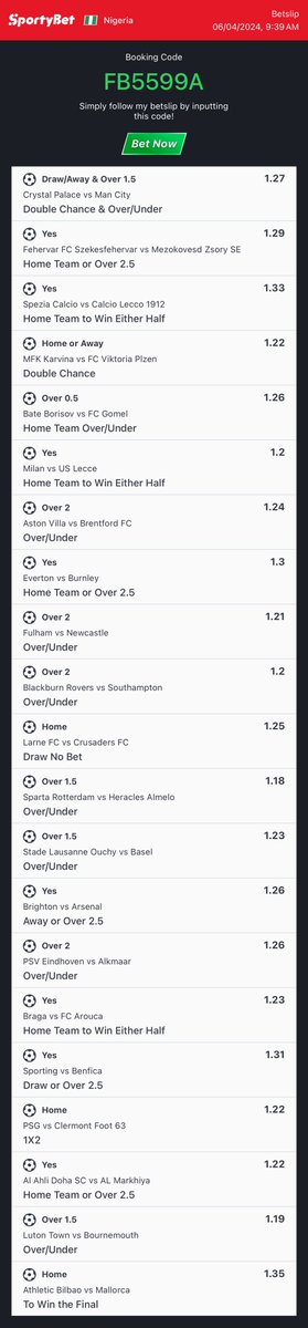 100 odds • FB5599A Edited 20 odds ➡️ t.me/BettingTipsMan Edit & Bet Responsibly 🔞