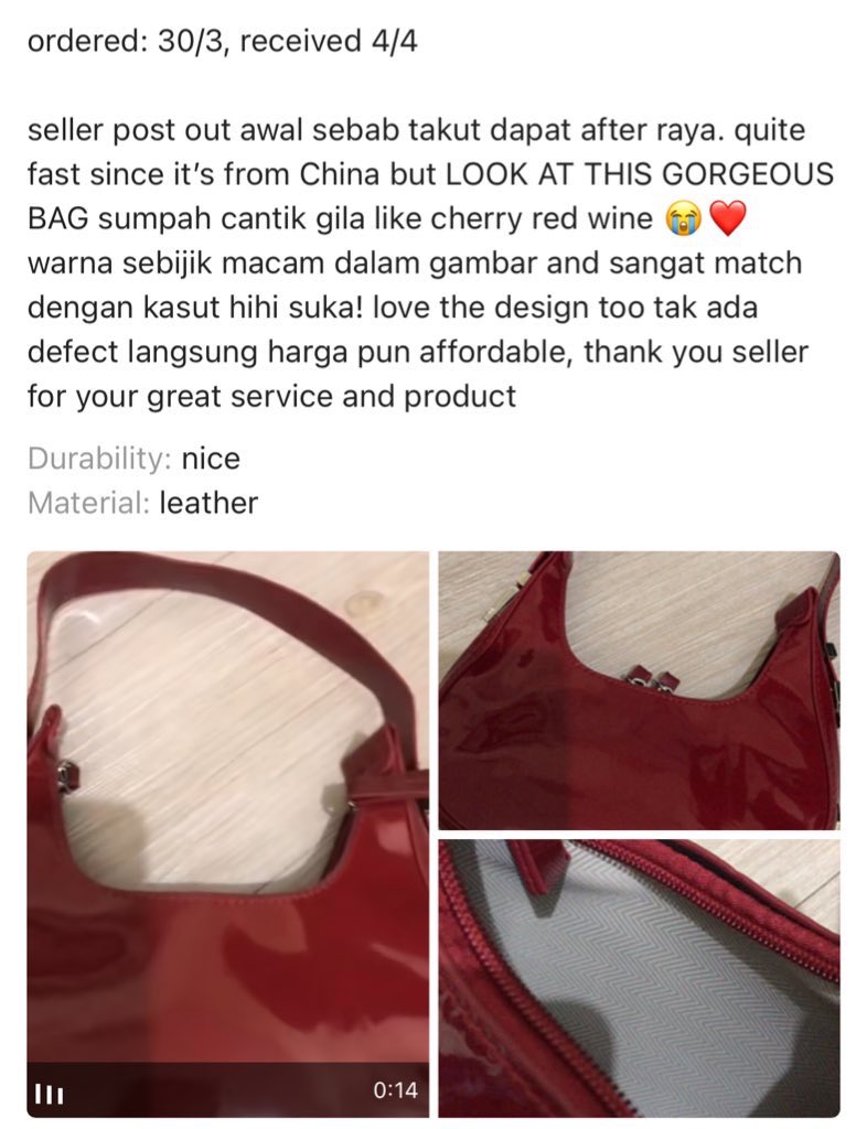 irsyaznurr's tweet photo. The bag                 The review 🤌🏻✨ https://t.co/BW48owVjLV