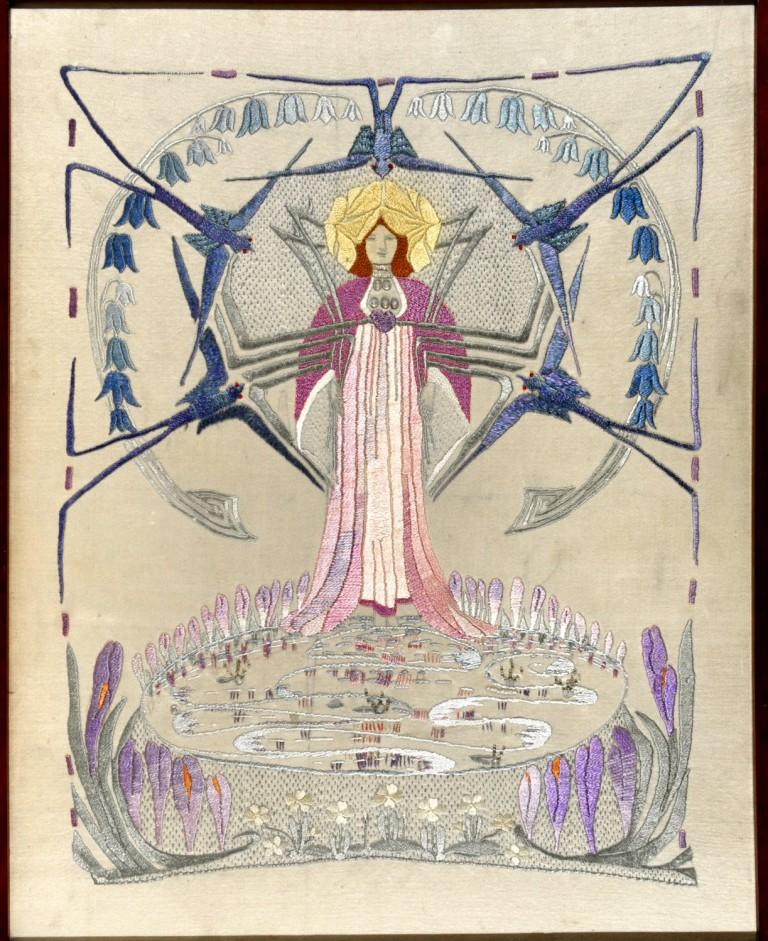 Embroidery by the first hunger strking suffragette, Scottish artist Marion Wallace Dunlop (1864-1942) #WomensArt