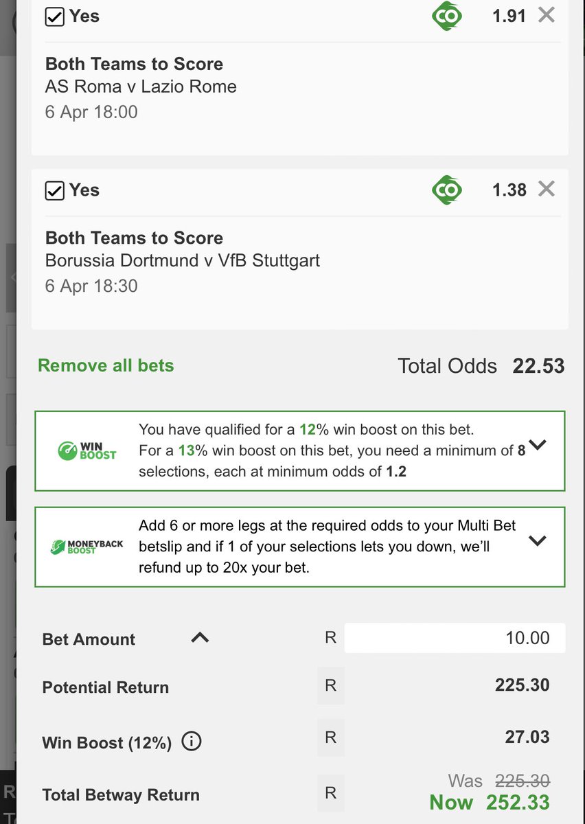 Kick off at 3pm

<a href="/Betting_gurru/">Betting Gurru</a> 

Code: U19E6F222 betway.co.za/bookabet/U19E6…