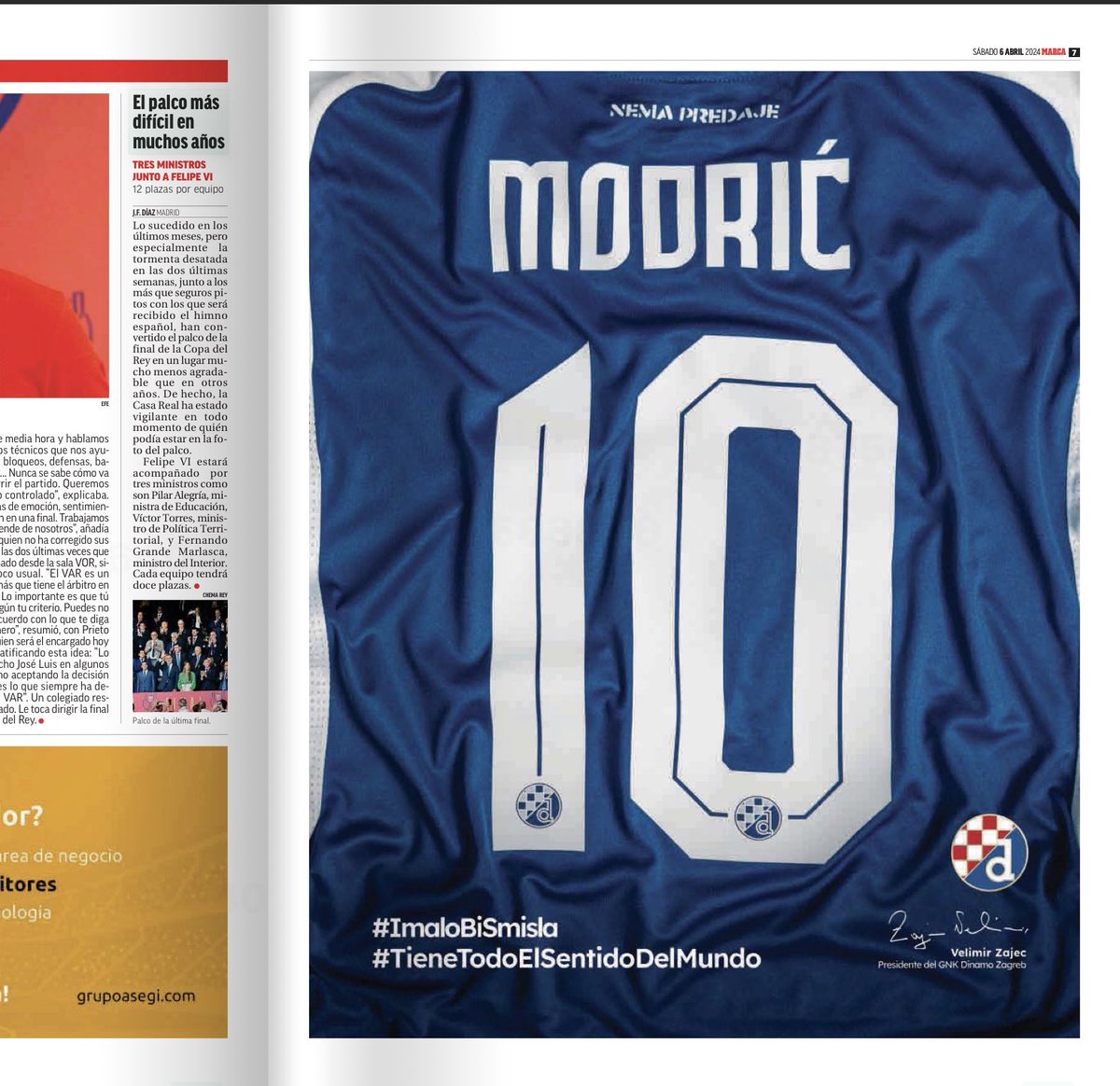 Me parece que el Dinamo de Zagreb ha pagado una página de publicidad en el Marca para convencer a Modric de que acabe su carrera en el club croata Alguien recuerda una iniciativa como esta?