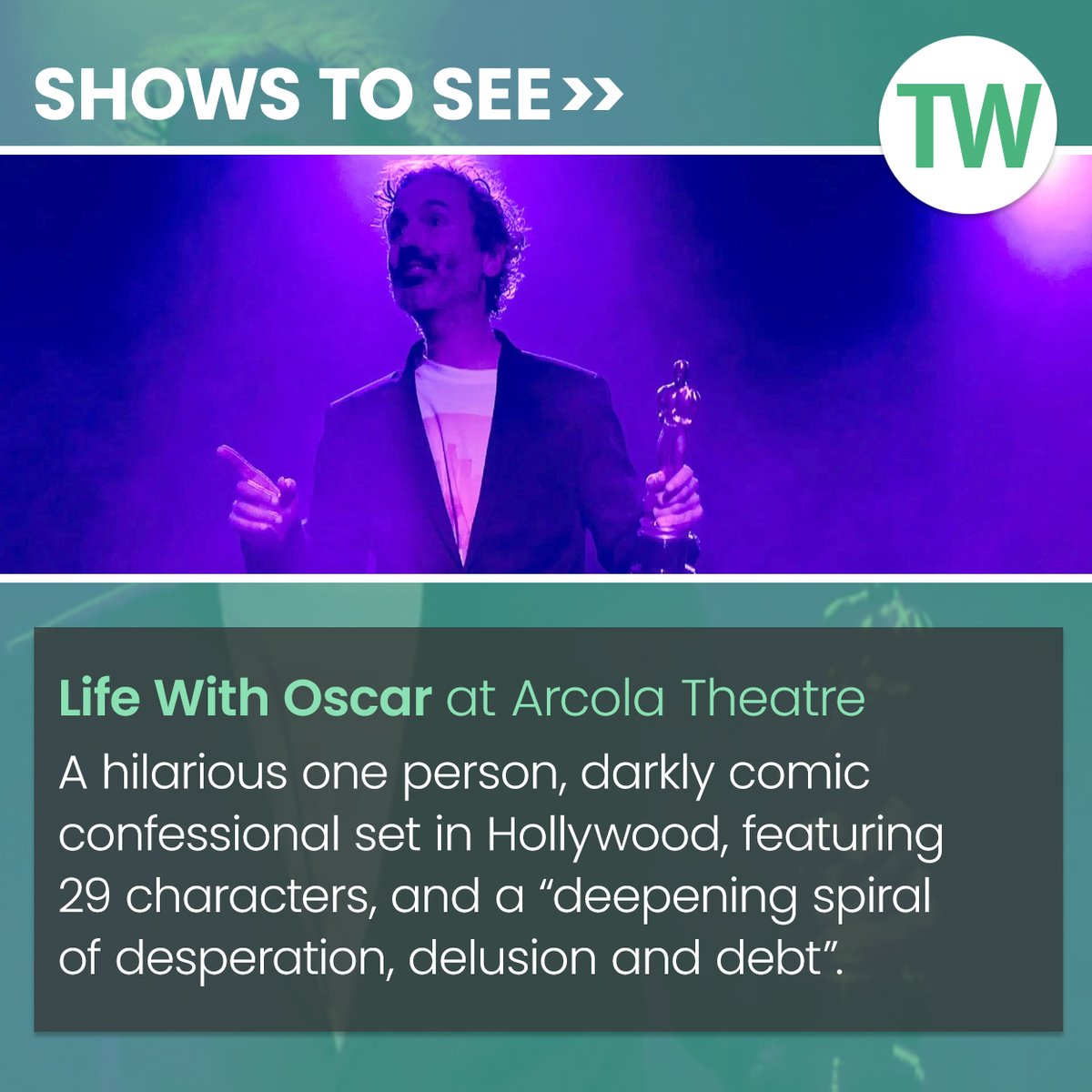 Among our recommended shows to see this week: ‘Life With Oscar’ by Nicholas Cohen at Arcola Theatre. Get more show tips here: bit.ly/3xeLRZ7 @arcolatheatre @OscarLifeShow